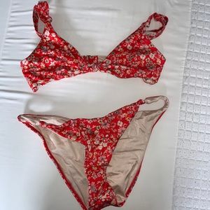 Red bikini with flowers
